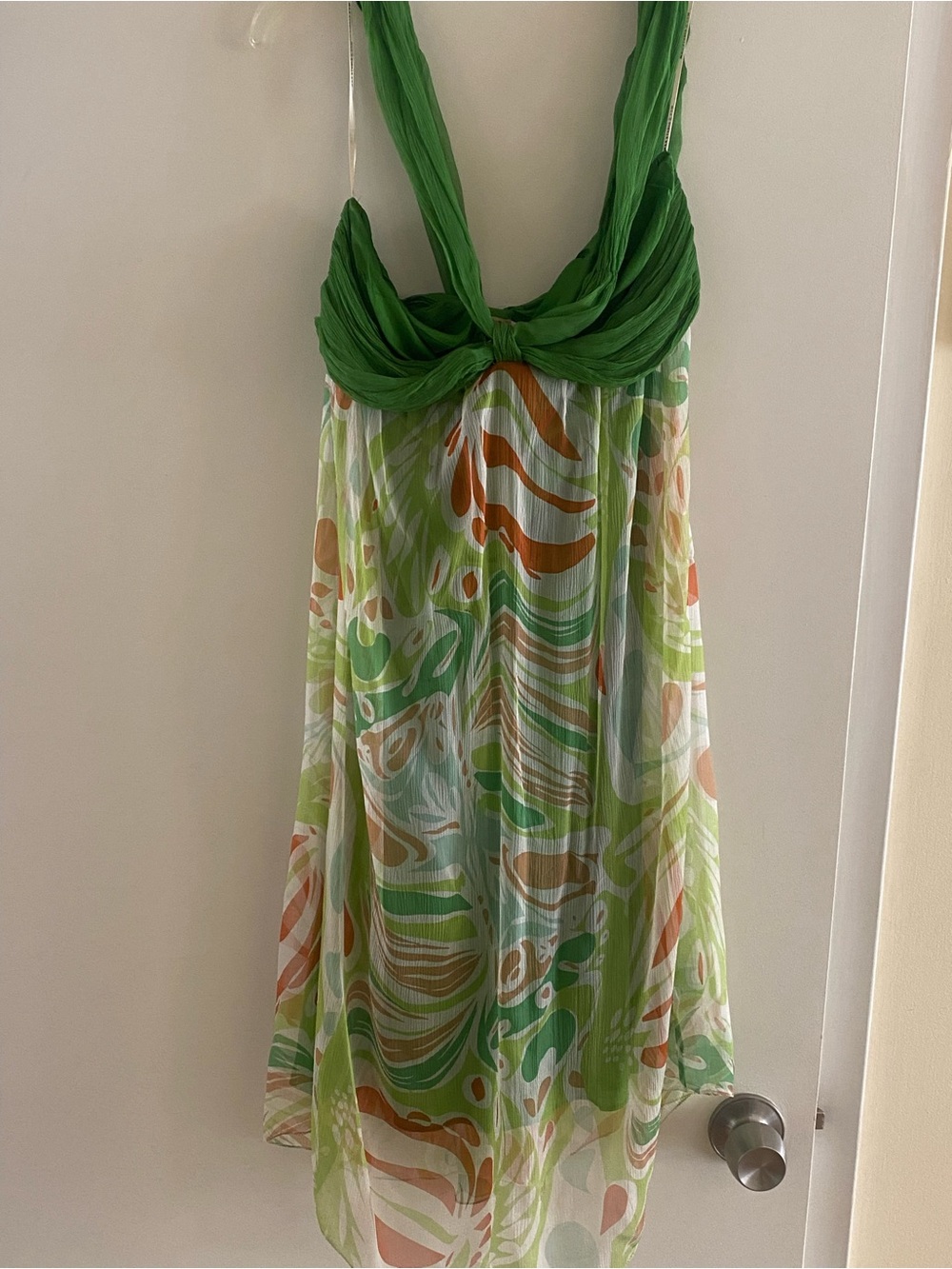 Max Studio Green & Multi-Color Printed Midi Dress